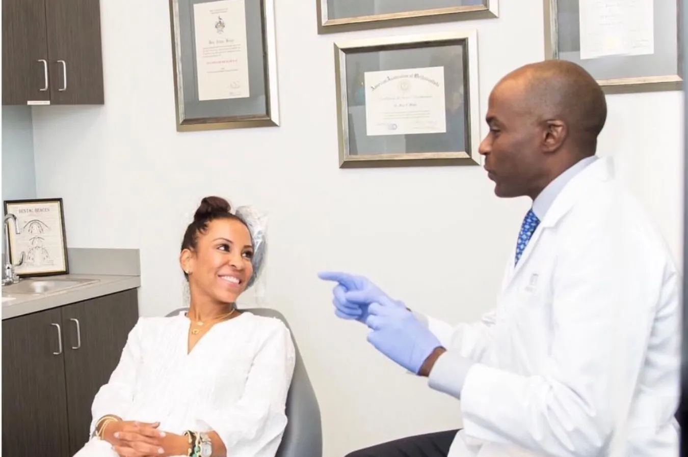 Dr. Wright and adult patient discuss treatment