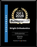 BusinessRate Top 3 Orthodontist in Atlanta 2026 award plaque